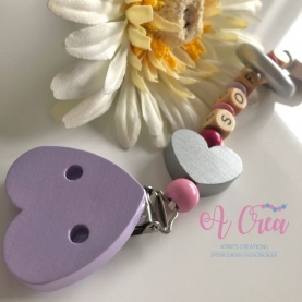 HARTENCLIP Lila 'zilver, fuchsia, roze, mini ring'