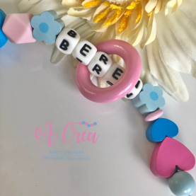 heart clip baby blue 'blue, light pink, pink'