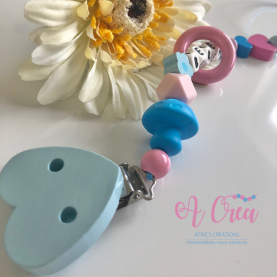 heart clip baby blue 'blue, light pink, pink'